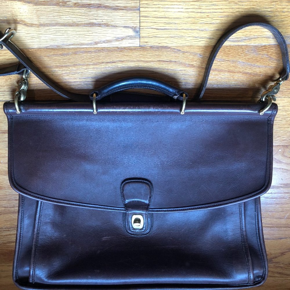 Vintage Coach brown leather briefcase